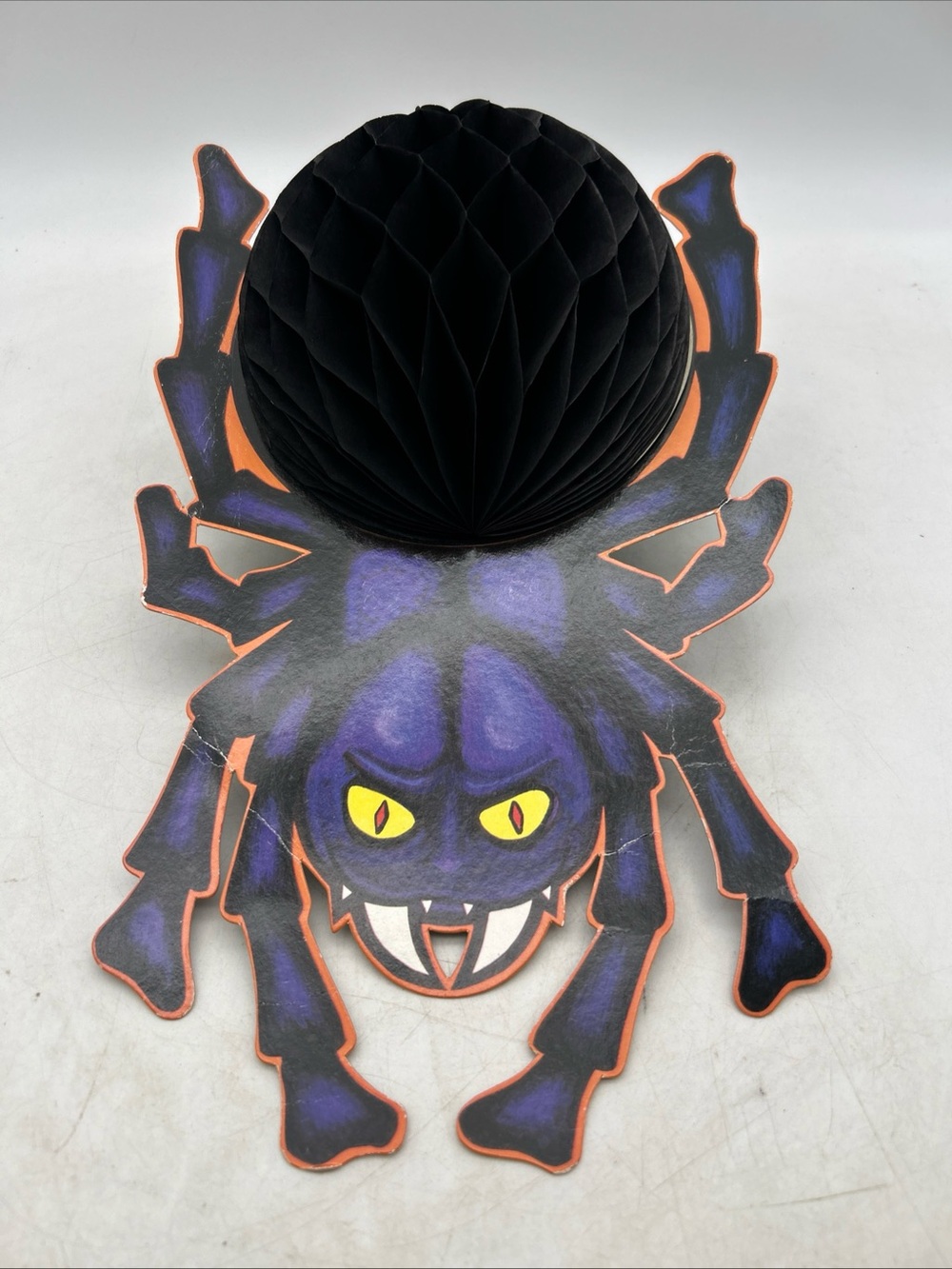 Rare Vtg 12” Direct Honeycomb Hanging Creepy Spider Halloween (Read Desc)